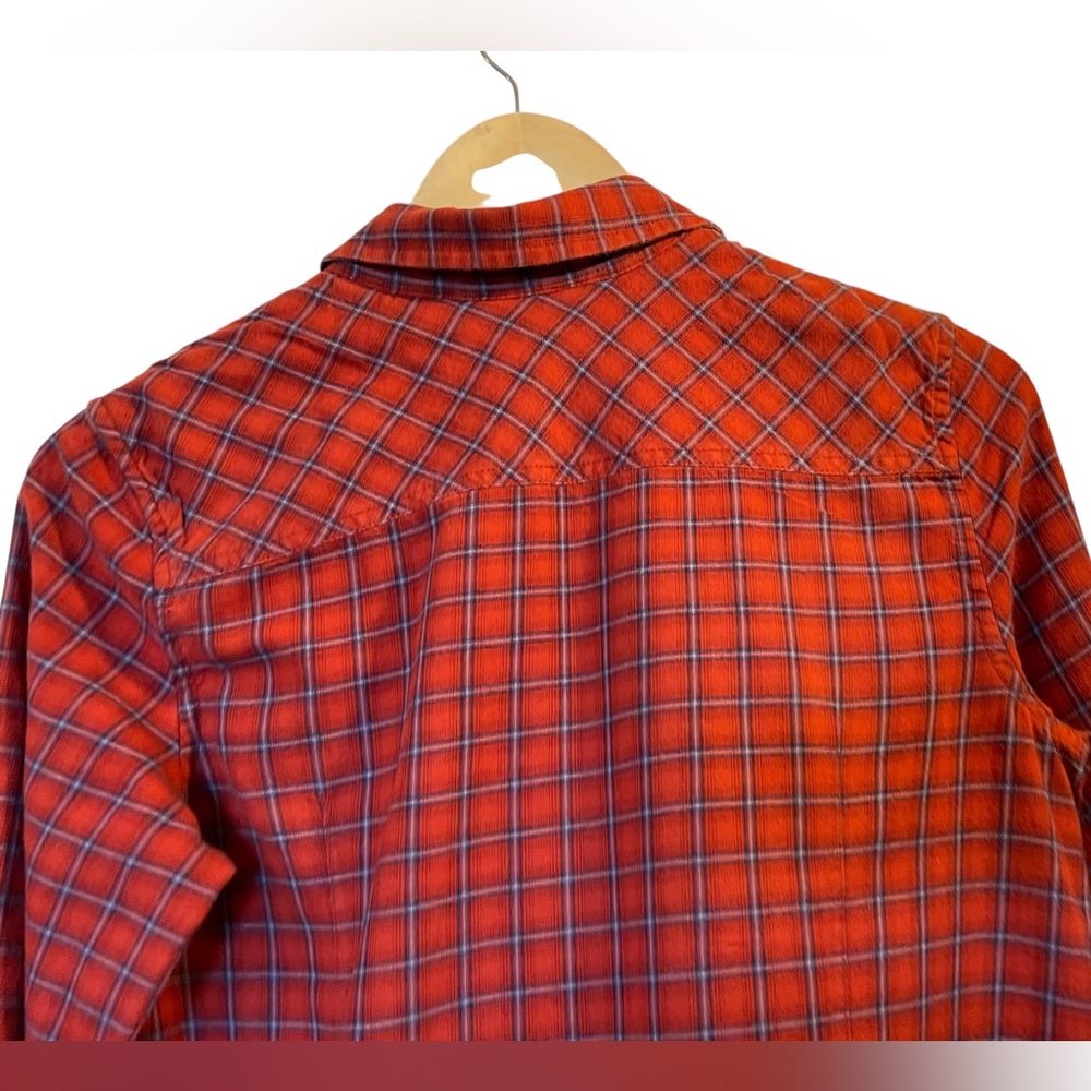 EDDIE BAUER Red/Blue Plaid Flannel-Like Button-Down Shirt Top - Size Small - Picture 7 of 16
